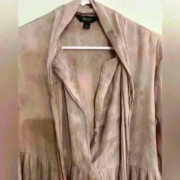 Simply Vera by Vera Wang Pink Tie Dye Blouse - Picture 3 of 4